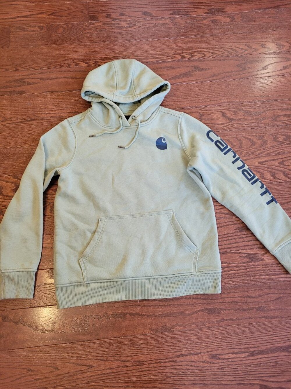 Carhartt Clarksburg Spellout Hoodie Sweatshirt Womens Sz M Mint Green